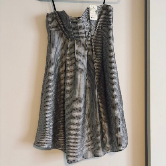 Saks 5th Ave Geren Ford | 100% Silk Strapless Sweetheart dress size large - Picture 1 of 8